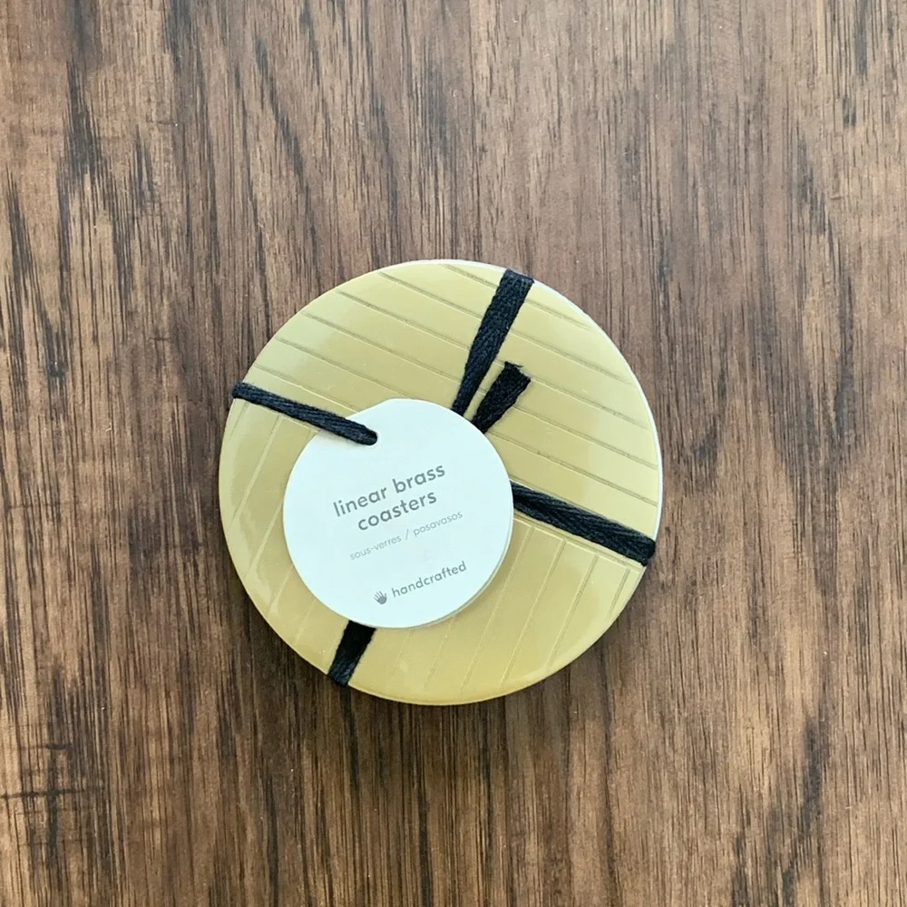 West elm Linear Brass Coasters set of 4